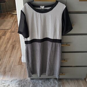 W118 by Walter Baker Monochrome Checkered Midi Dress